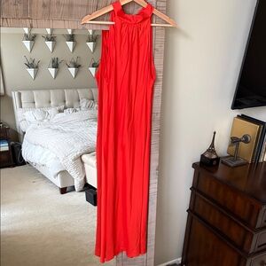 NEW Boden Elegant Silk Red Halter / Sleeveless Maxi Dress - Size 6
